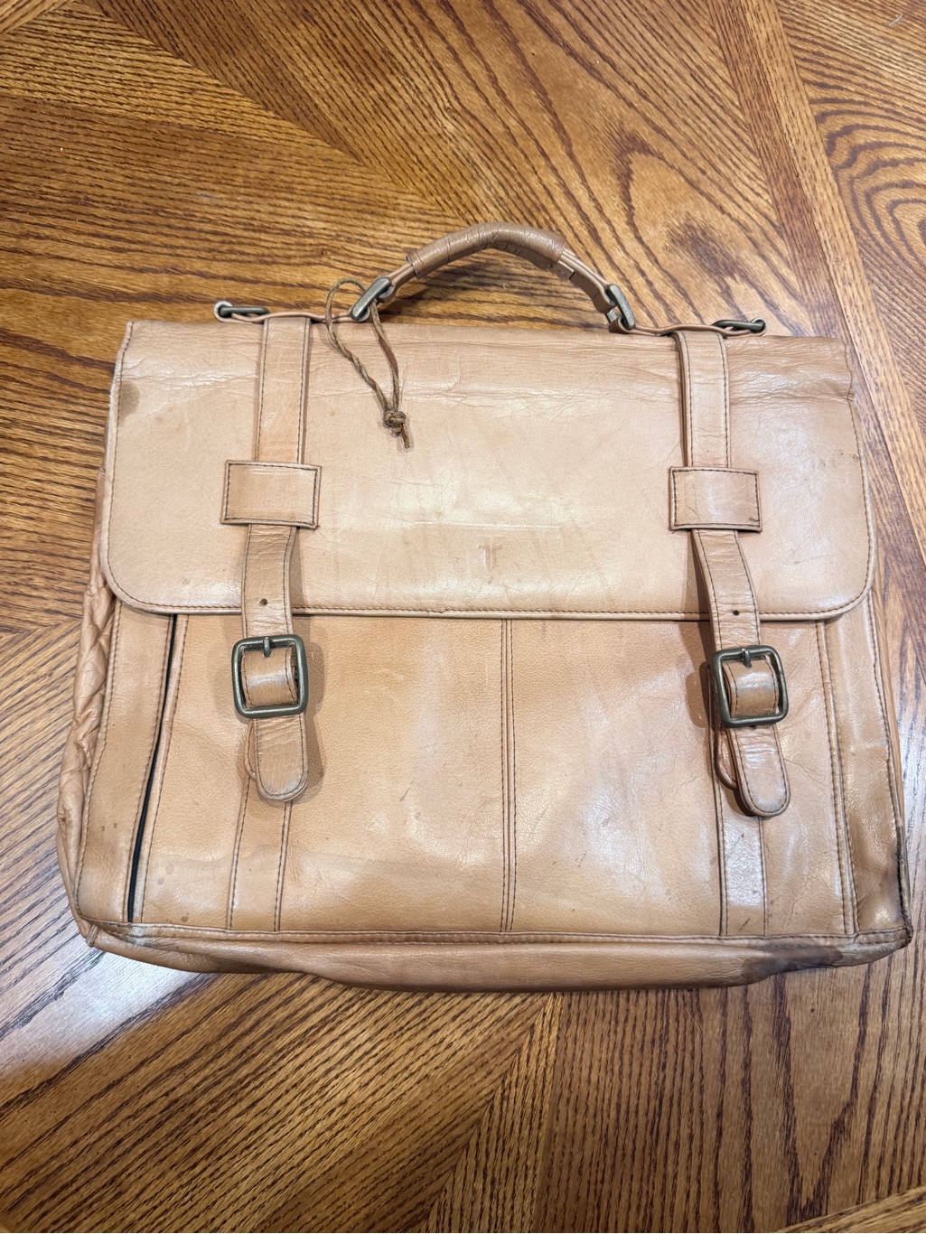 Frye Leather Briefcase In Light Tan *Project*